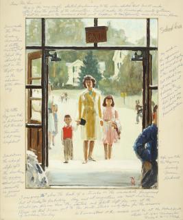Norman Rockwell - First Day Of School, Alternate Idea (First Version)