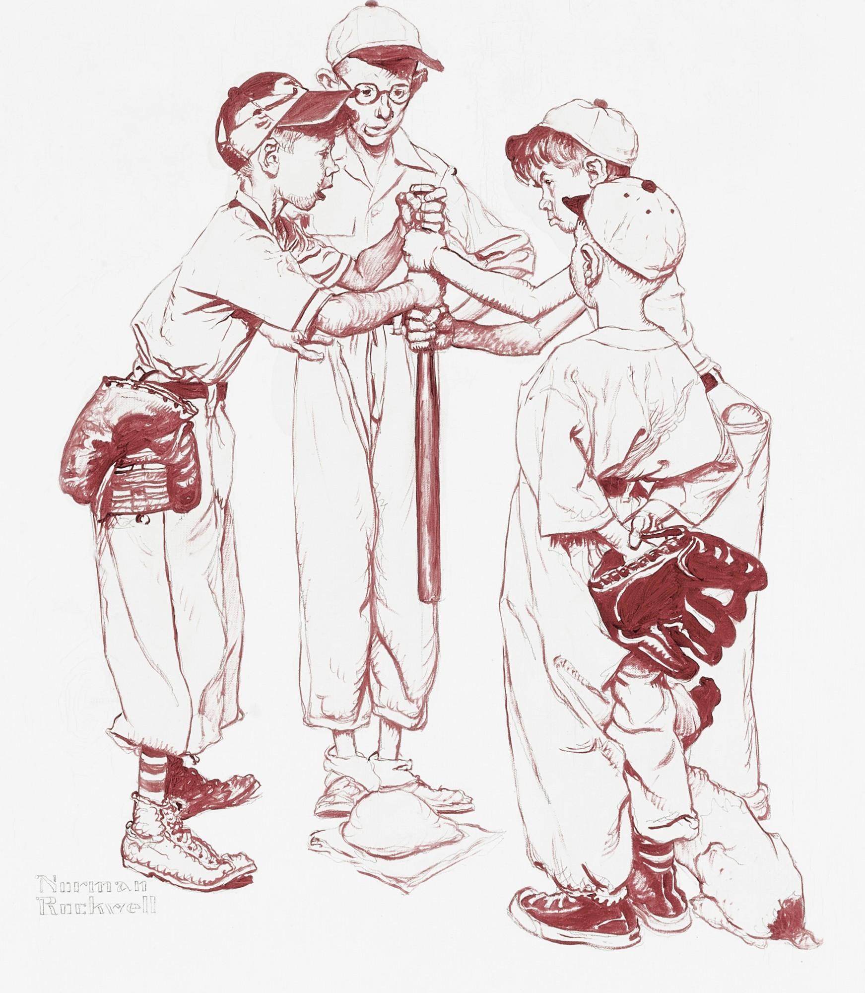 Norman Rockwell - Four Sporting Boys: Baseball