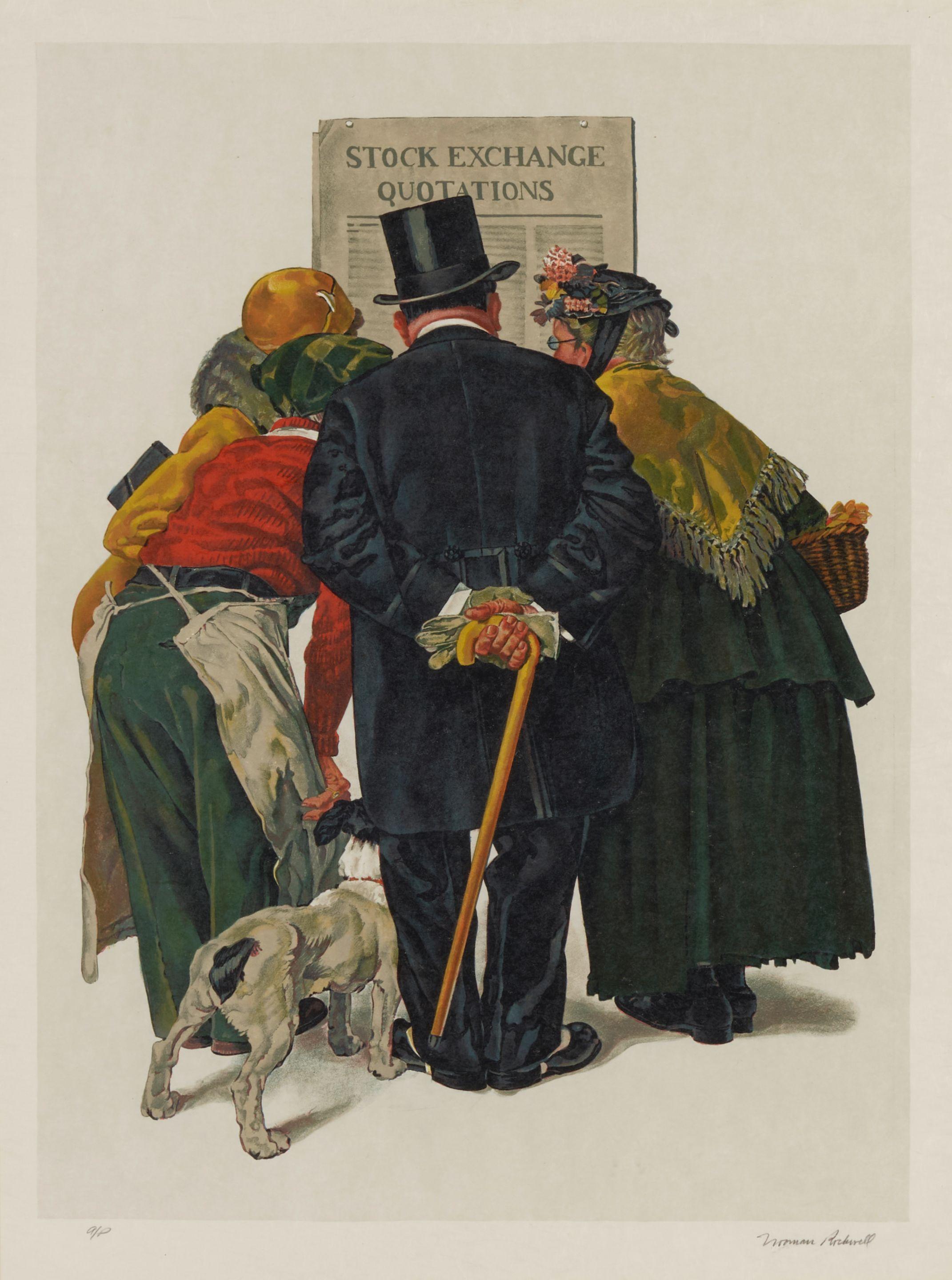 Norman Rockwell - Girls and Stock Exchange
