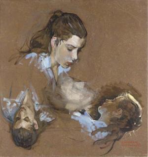 Norman Rockwell - Head Studies of a Girl (Peggy Best Sketch Class)