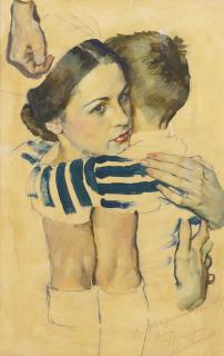 Norman Rockwell - Oil Sketch For \'Give Me A Boy\'