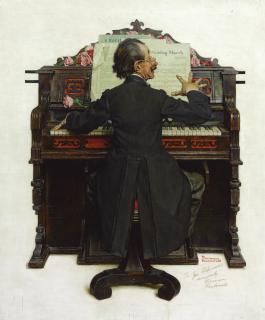 Norman Rockwell - Organist Waiting For Cue
