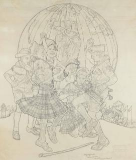 Norman Rockwell - Study for \'A Good Sign All Over The World\'