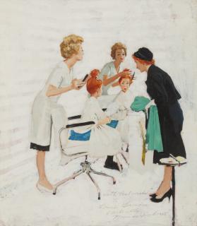 Norman Rockwell - Study For \'First Trip To The Beauty Shop\'