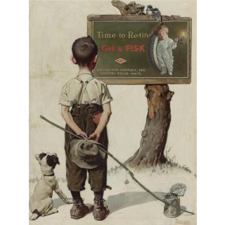 Norman Rockwell - Time To Retire: Boy And Dog