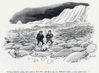 Norman Thelwell - \'If These Antartic Holiday Tours Catch On, This Place Is Going To Look Like Blackpool Beach In A Few Year\'S Time.\' (Illustrated); And \'Blast The Dawn Chorus.\'