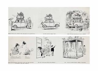 Norman Thelwell - When visiting historic buildings; and Before starting the journey