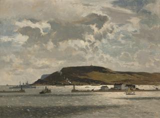 Norman Wilkinson, P.R.I., R.O.I, R.S.M.A. - Ships of the Royal Navy off Little Cumbrae, Firth of Clyde