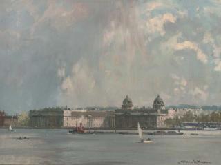 Norman Wilkinson, P.R.W.S, R.I. - Clouds Breaking Over Greenwich Hospital