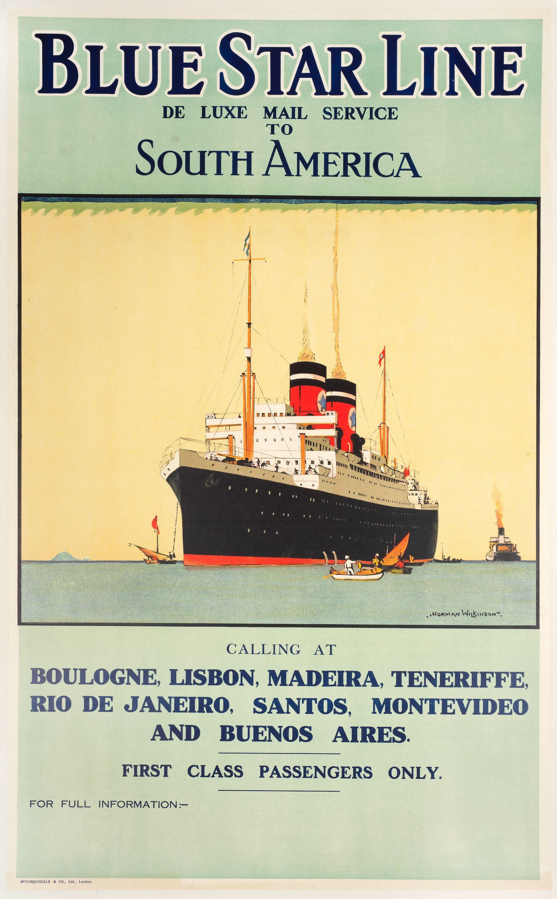 Norman Wilkinson - Blue Star Line To South America