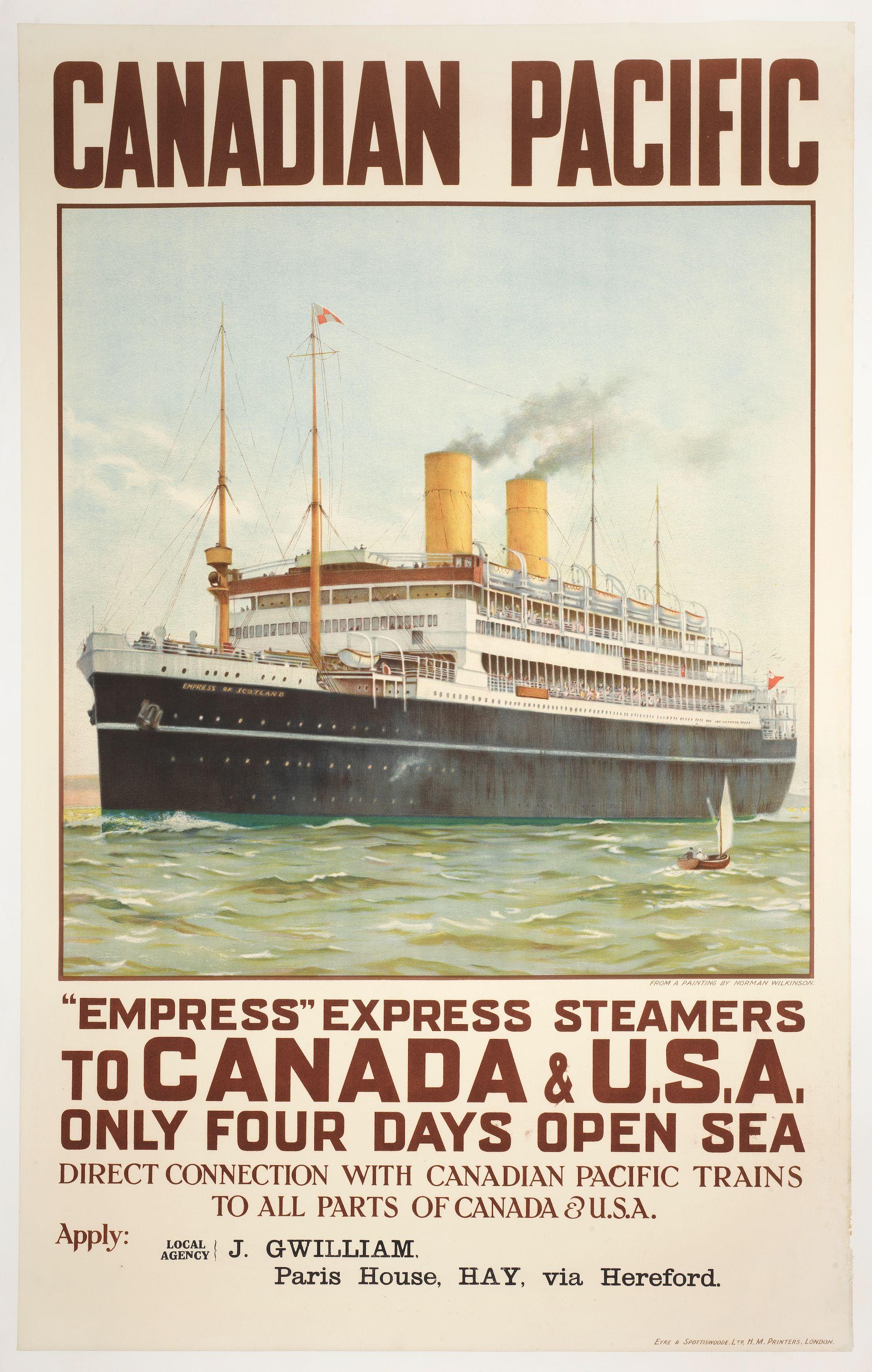 Norman Wilkinson - Canadian Pacific, Empress Express Steamers To Canada & U.S.A