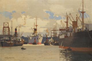 Norman Wilkinson - Garston, The LMS Merseyside Port