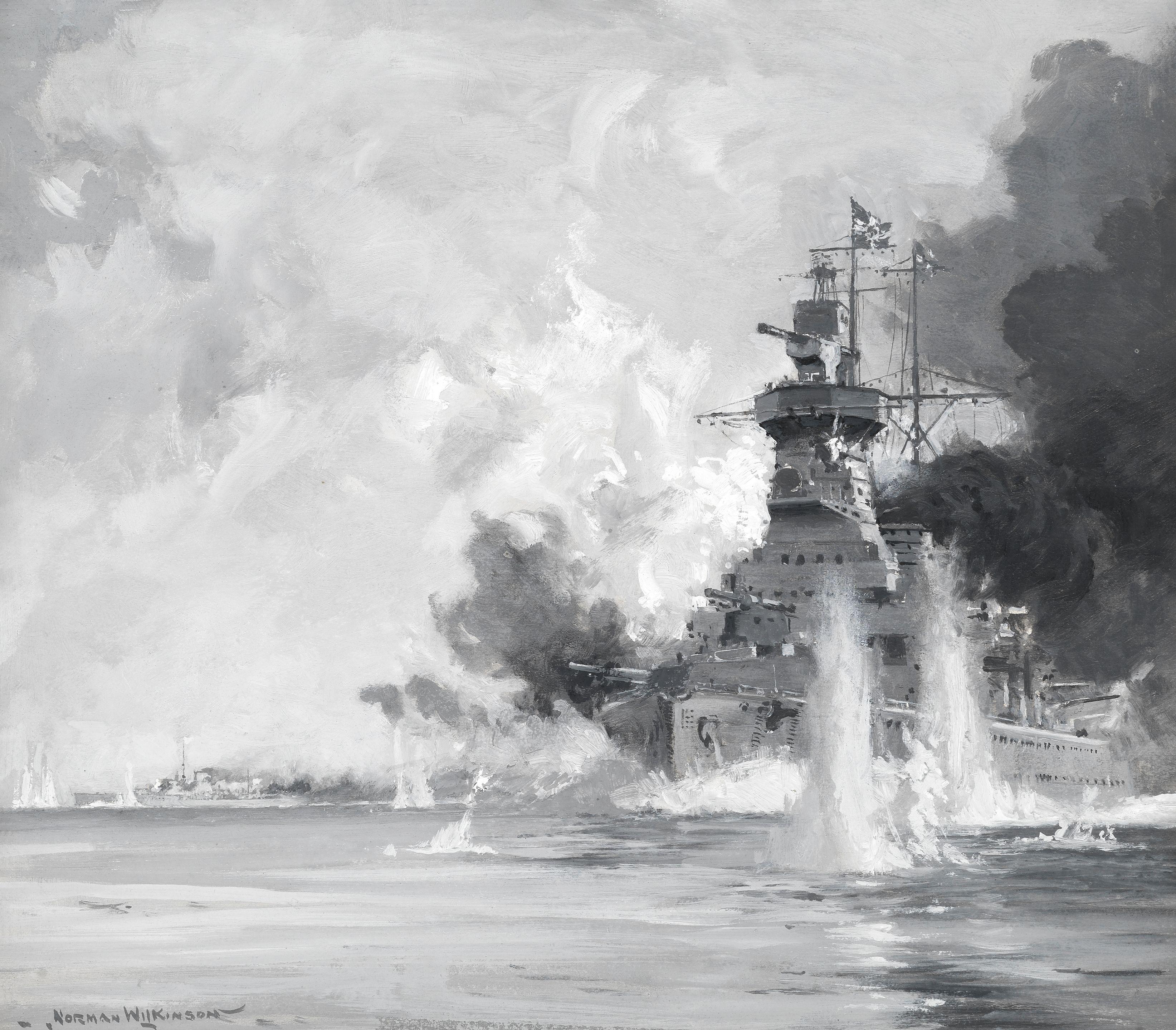 Norman Wilkinson - Swan Song of a Raider: The sinking of the SMS Bismarck
