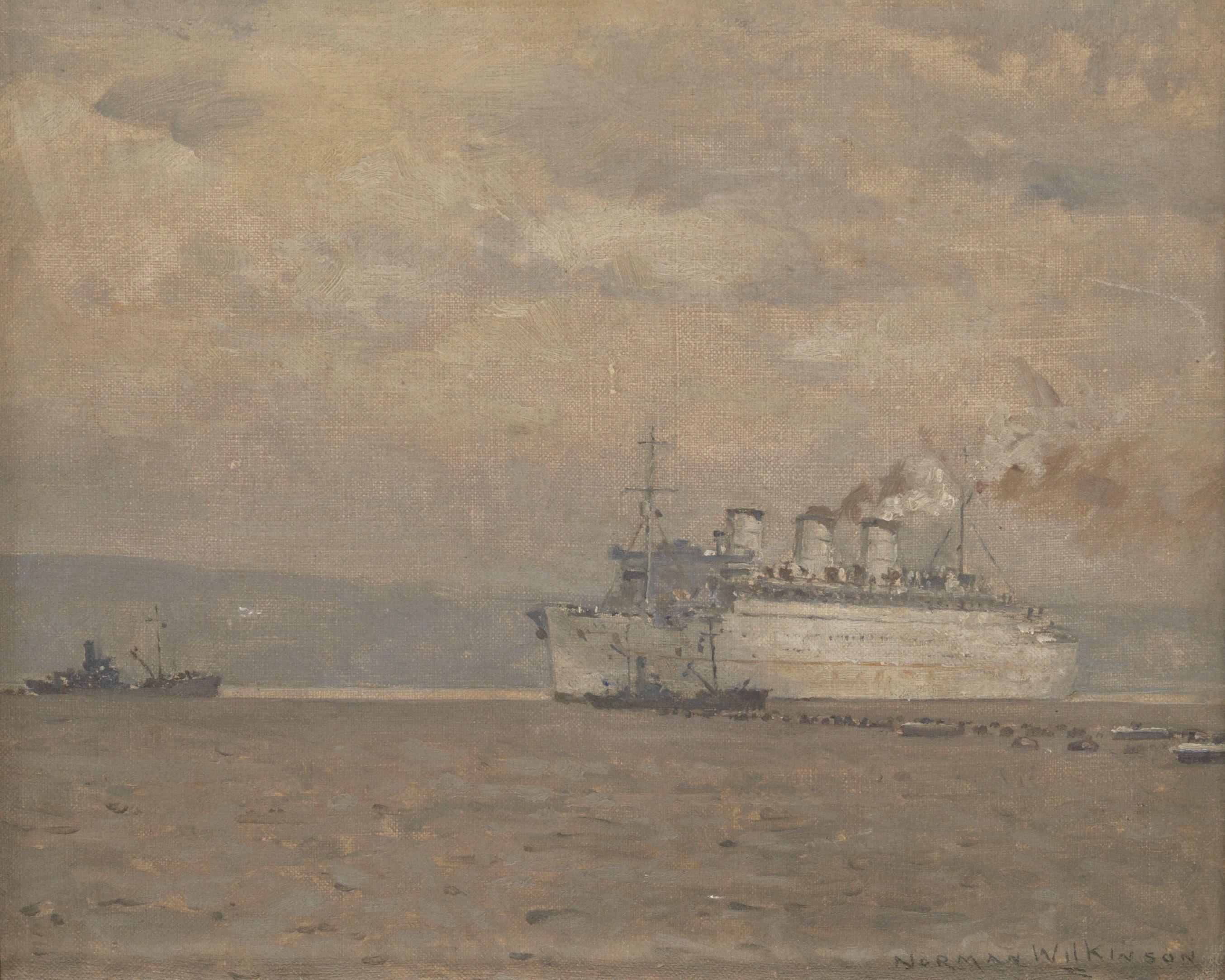 Norman Wilkinson - The Queen Mary in full steam
