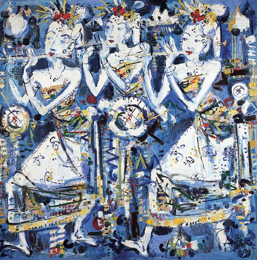 Nyoman Gunarsa - Three dancers