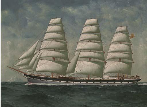O. Godfrey - The Clan Macpherson Under Full Sail Passing An Iceberg