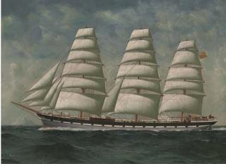 O. Godfrey - The Clan Macpherson Under Full Sail Passing An Iceberg