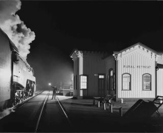 O. Winston Link - Agent J.L. Akers waves #17 through the Station at Rural Retreat, 1957