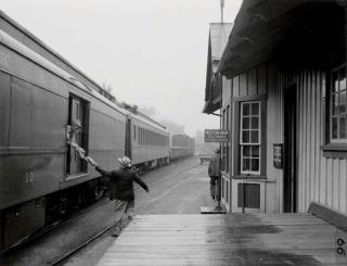 O. Winston Link - Last Minute Letters, Train 202, Lansing, NC, c. 1955