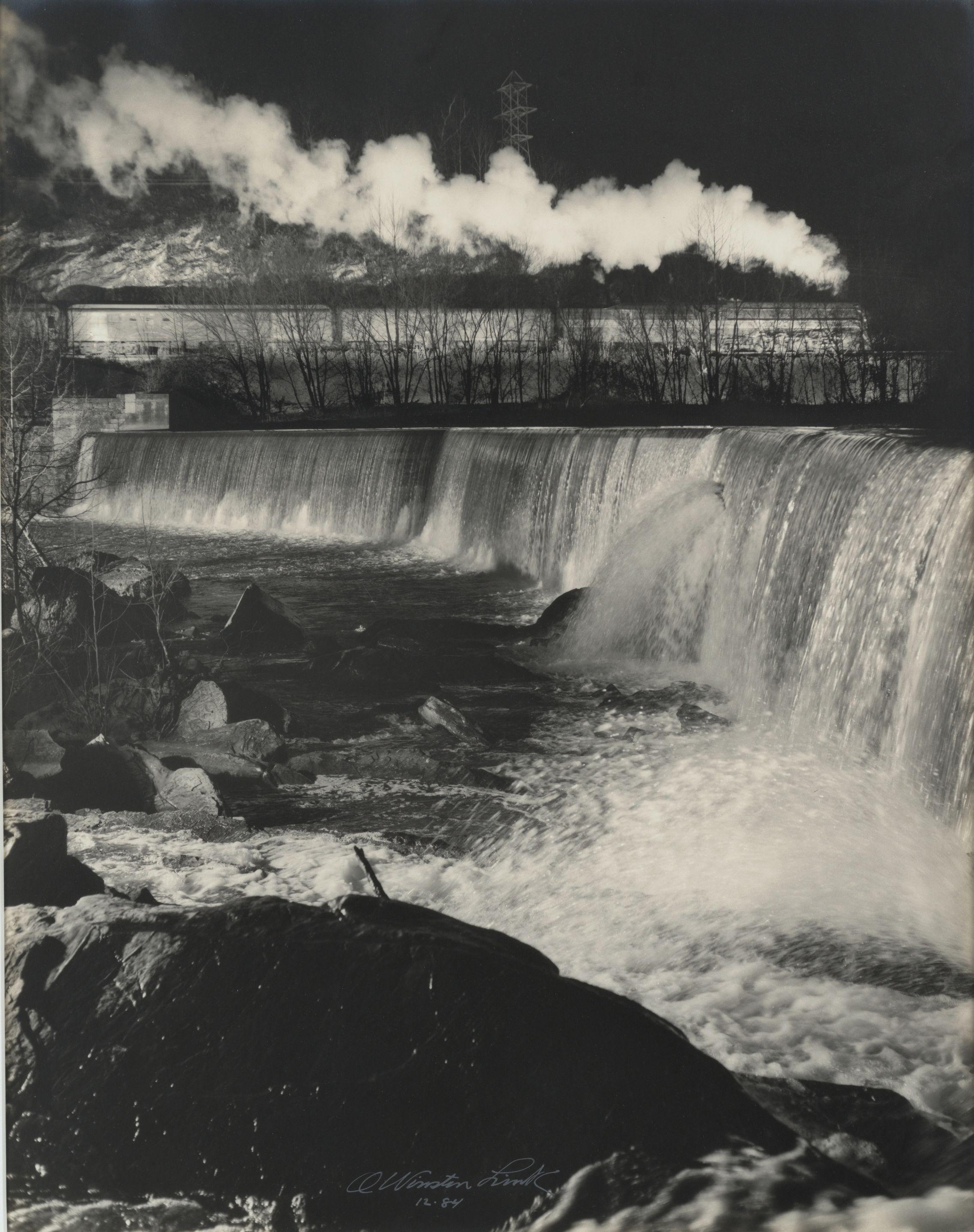O. Winston Link - NW 883, Gooseneck Dam and The No. 2 near Natural Bridge, Virginia