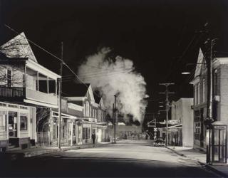O. Winston Link - Policeman Weldon Painter Patrols The Main Street of Stanley, Georgia, 1956