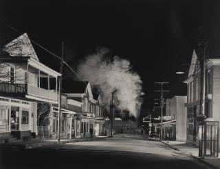 O. Winston Link - Policeman Weldon Painter Patrols the Main Street, Stanley, Virginia, 1956