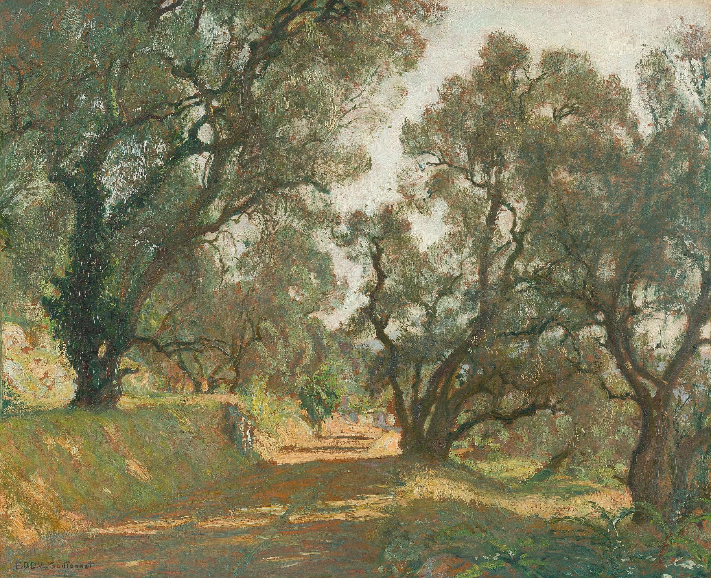 Octave Denis Victor Guillonnet - Im Olivenhain.