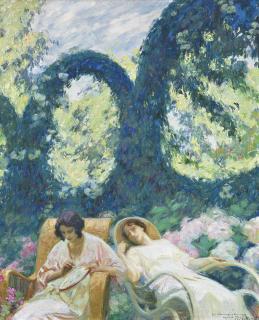 Octave Denis Victor Guillonnet - Tranquilité au jardin