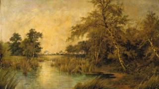 Octavius T. Clark - A tranquil river landscape