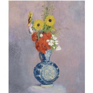 Odilon Redon - Bouquet De Fleurs Dans Un Vase Bleu