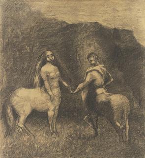 Odilon Redon - Centaure et Centauresse