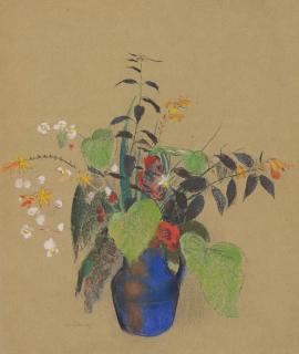 Odilon Redon - Fleurs dans une cruche bleue