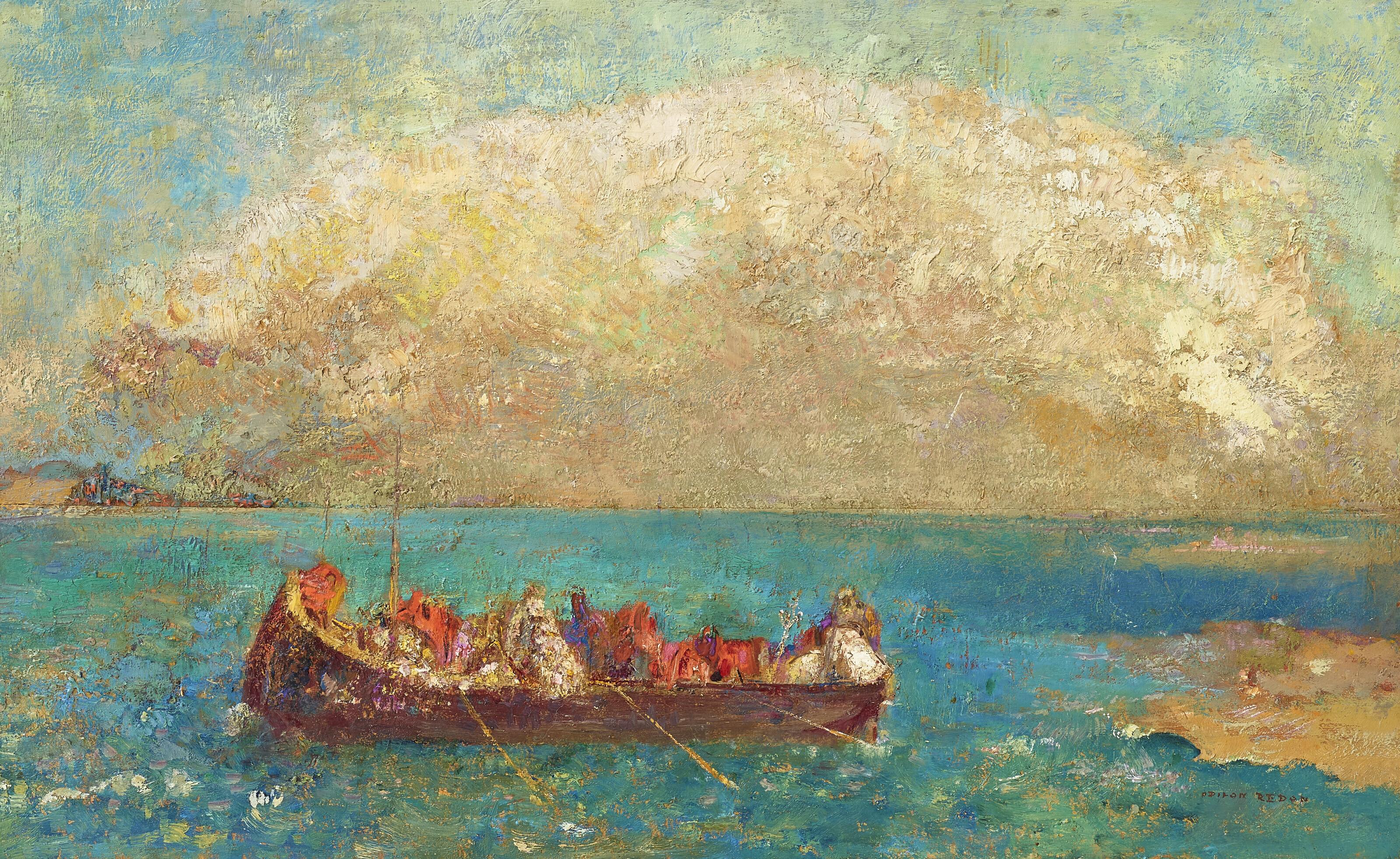 Odilon Redon - La barque aux âmes inanimées