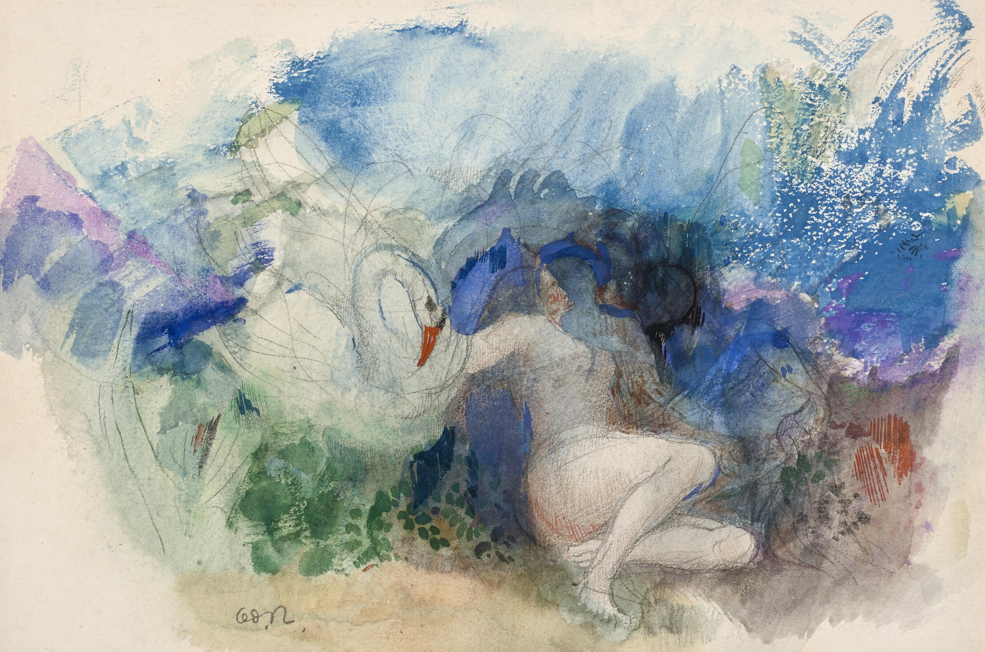 Odilon Redon - Léda Et Le Cygne