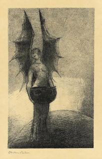 Odilon Redon - Les Ténèbres, frontispiece (Roger-Marx 121)