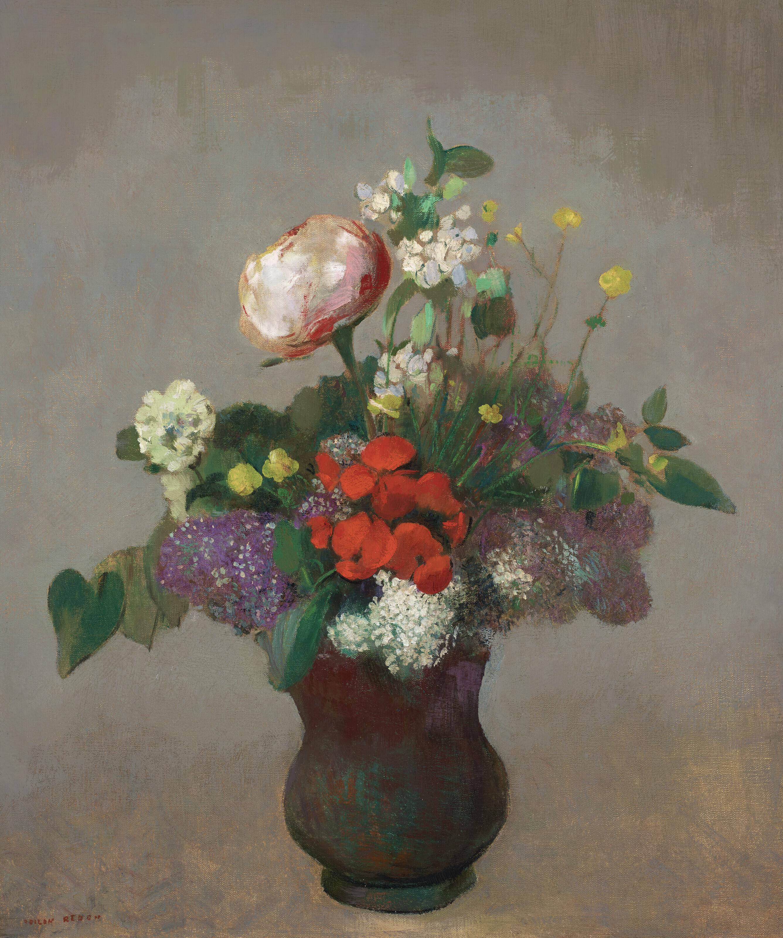 Odilon Redon - Pivoine, Géranium Et Lilas