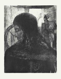 Odilon Redon - Vieux Chevalier, from: L\'Album des Peintre-Graveurs (Mellerio 158)