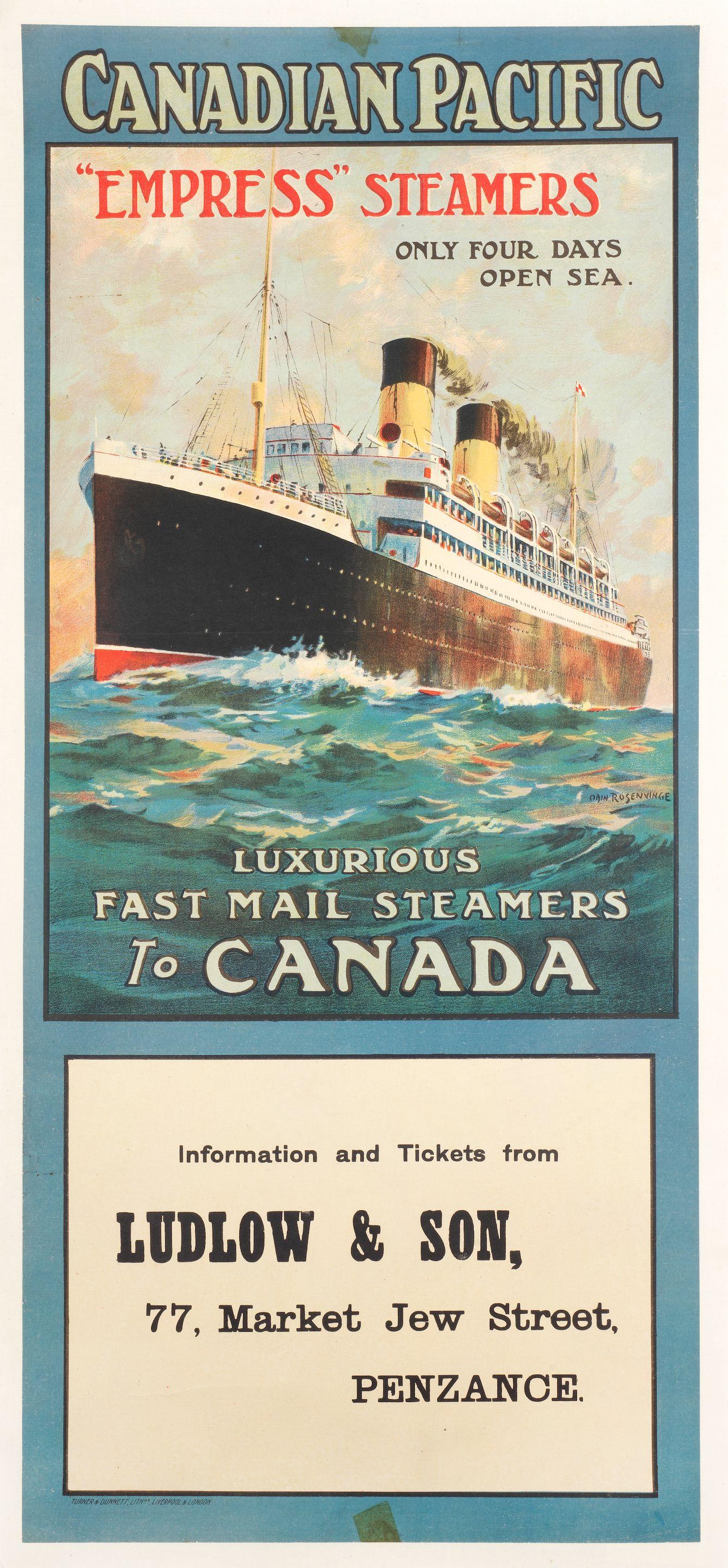 Odin Rosenvinge - Canadian Pacific, Empress Steamers To Canada