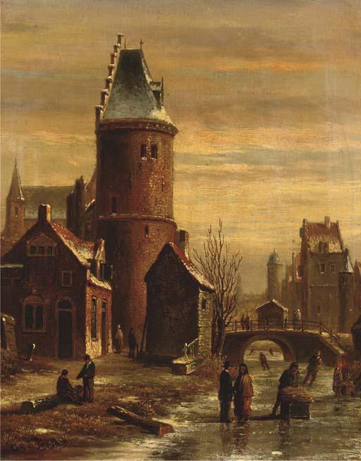 Oene Romkes de Jongh - A town in winter