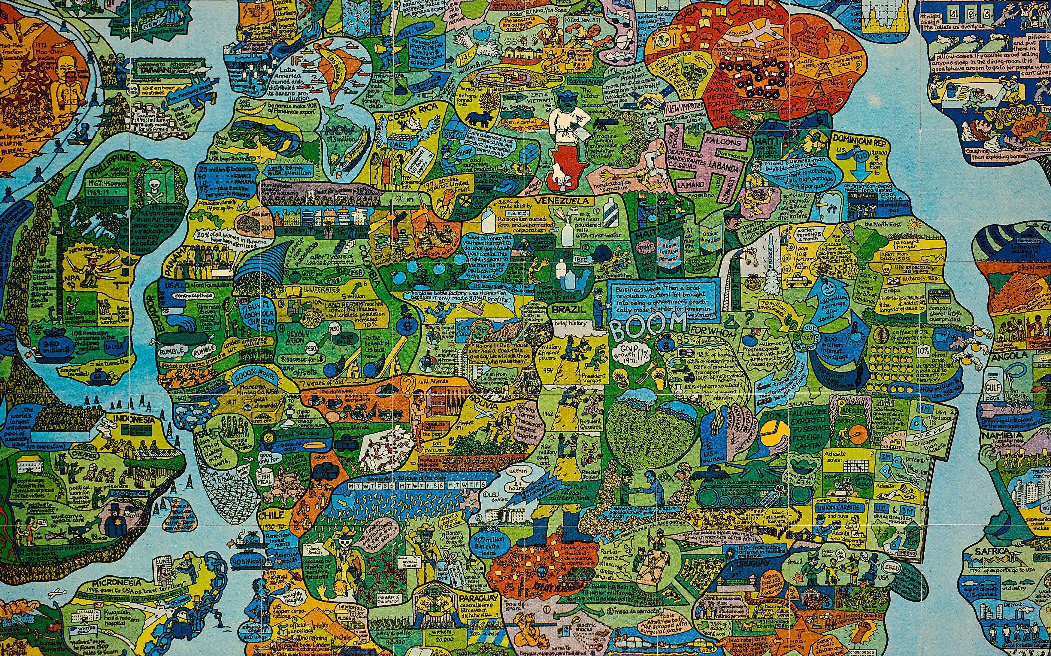 Öyvind Fahlström - Section of World Map - A Puzzle.