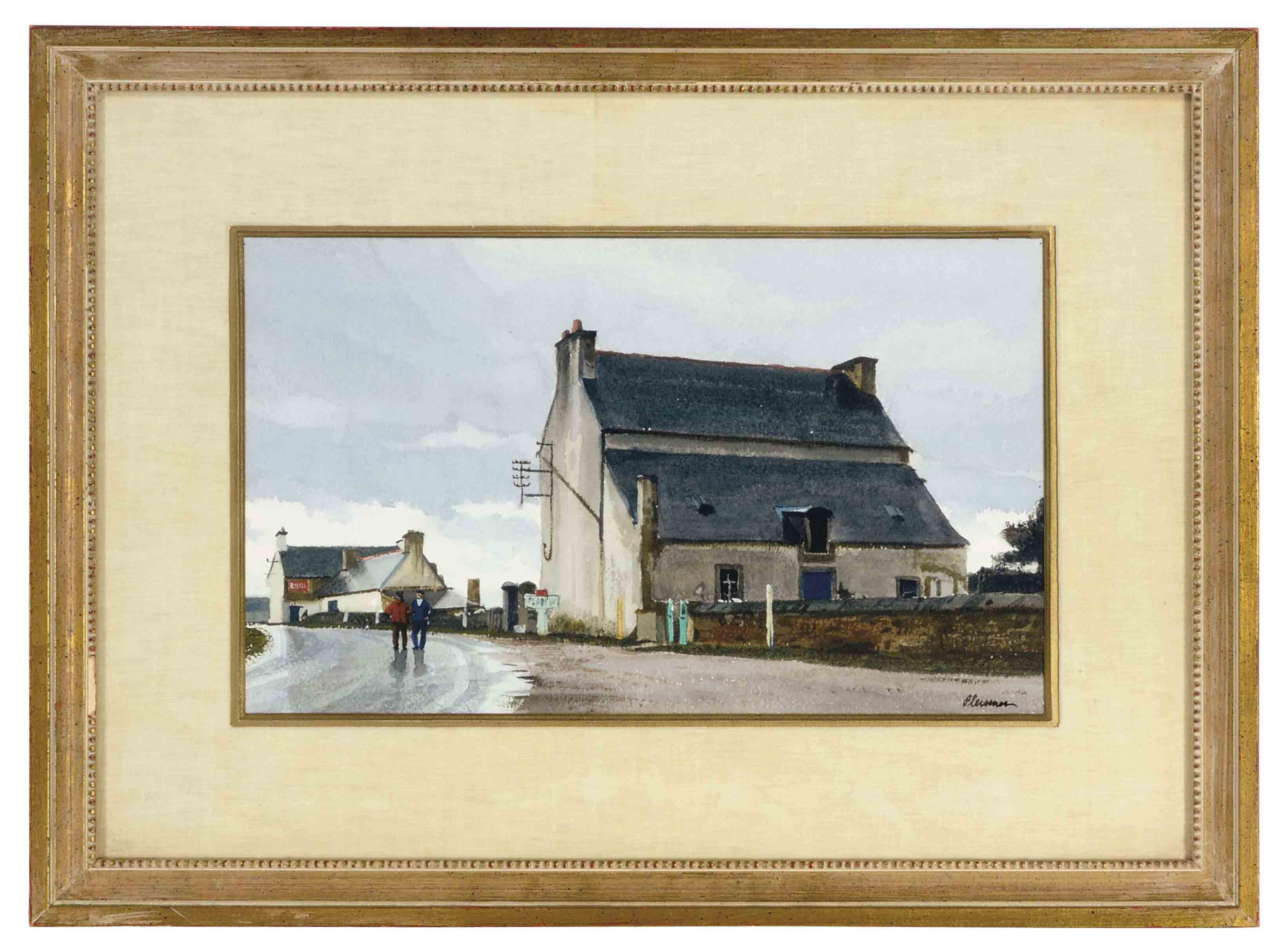 Ogden Minton Pleissner - A Conversation By The Wayside In A French Village