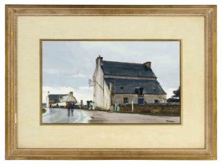 Ogden Minton Pleissner - A Conversation By The Wayside In A French Village