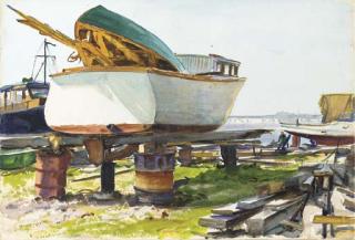 Ogden Minton Pleissner - Boatyard, Essex, Connecticut