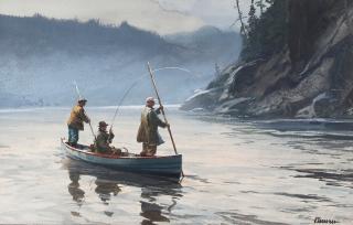 Ogden Minton Pleissner - Grey Morning on the Cascapedia (Gaspé Peninsula, Quebec)