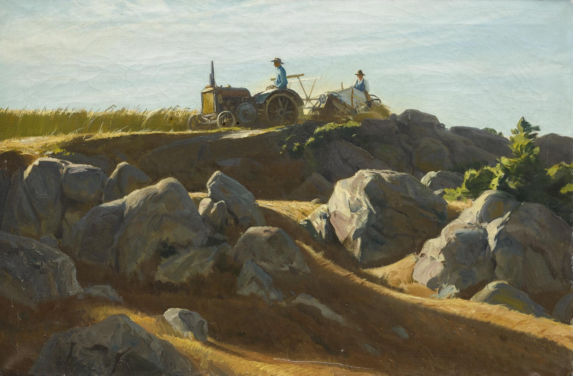 Ogden Minton Pleissner - Reaping Along Wind River, Wyoming