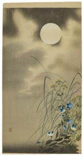 Ohara Koson - Autumn Grasses and Moon