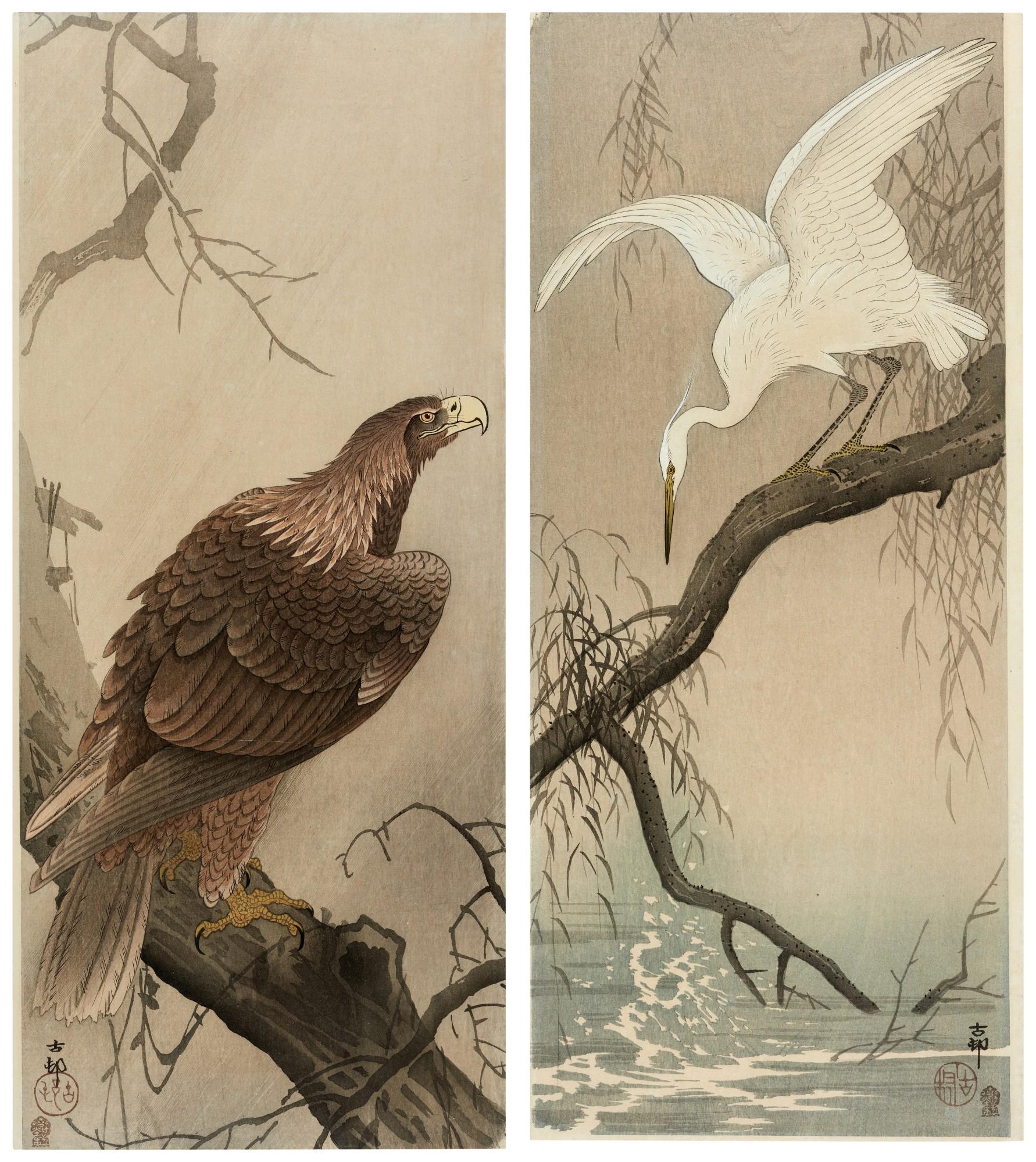 Ohara Koson - Two woodblock prints