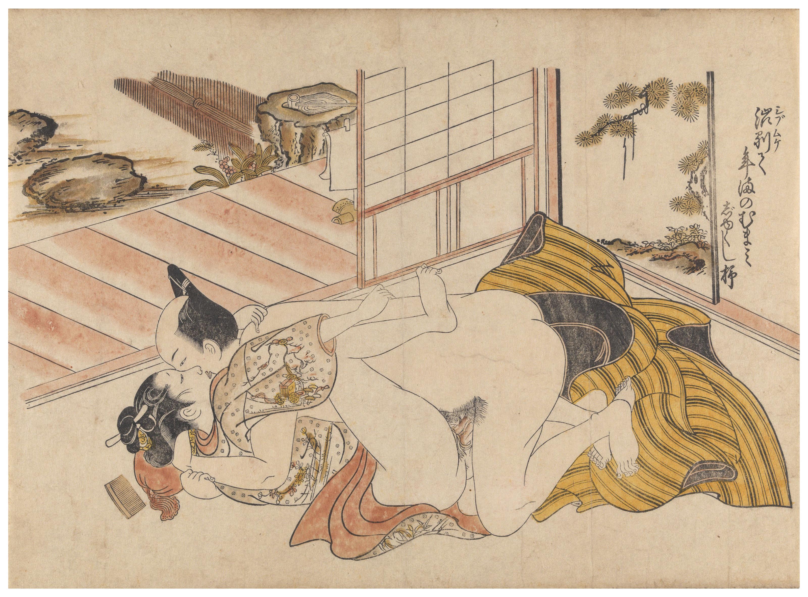 Okumura Masanobu - KAKIS MURES (QUATRIEME MOIS) (SHIBUMUKUTE TOSHIMANO MUMAMI JUKUSHI KAKI)