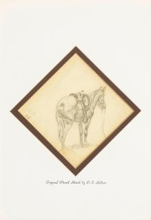 Olaf Carl Seltzer - Bear and Horse with Saddle (a group of two) each 5 x 4 3/4 in. each framed 21 x 17 in.