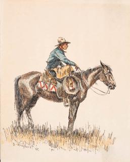 Olaf Carl Wieghorst - Cowboy Resting Stop